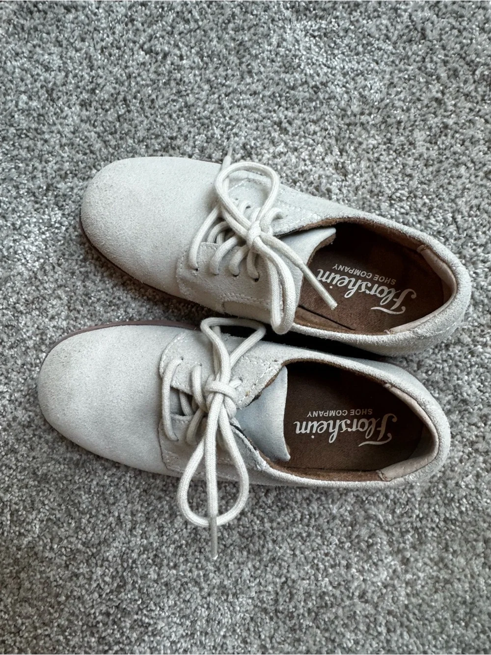 Florsheim Kids white/grey leather suede Lace-Up Dress Shoes